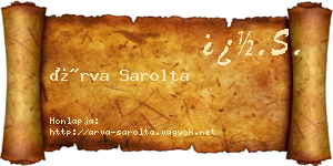 Árva Sarolta névjegykártya
