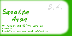 sarolta arva business card